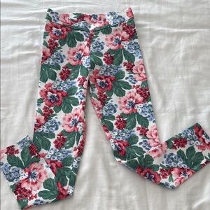 Janie and Jack Red and Green Floral Leggings